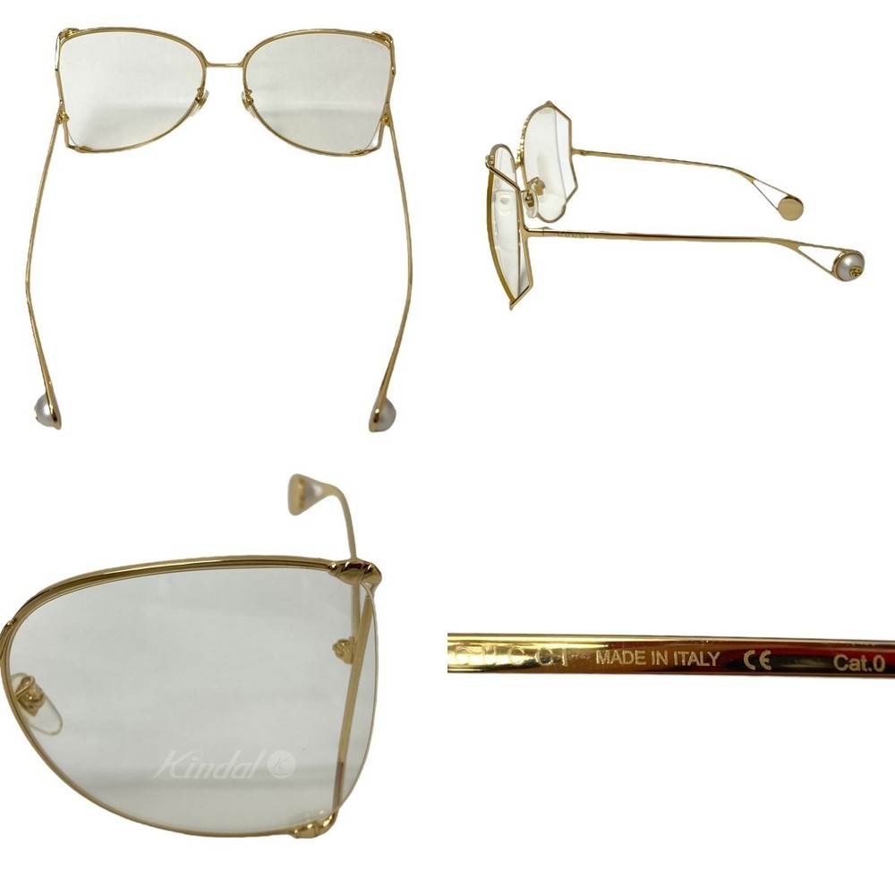 Gucci Vintage Rectangular Glasses Gold Clear - image 2